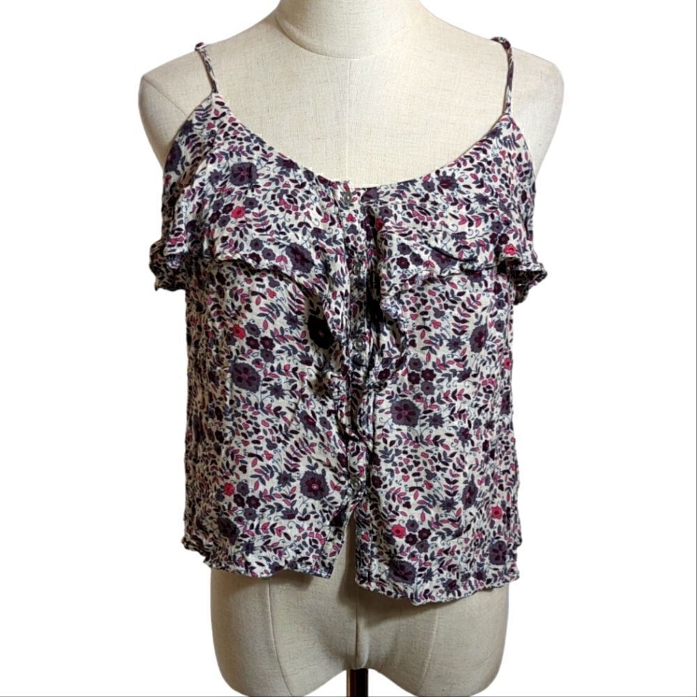 American Eagle Burgundy & White Camisole Top